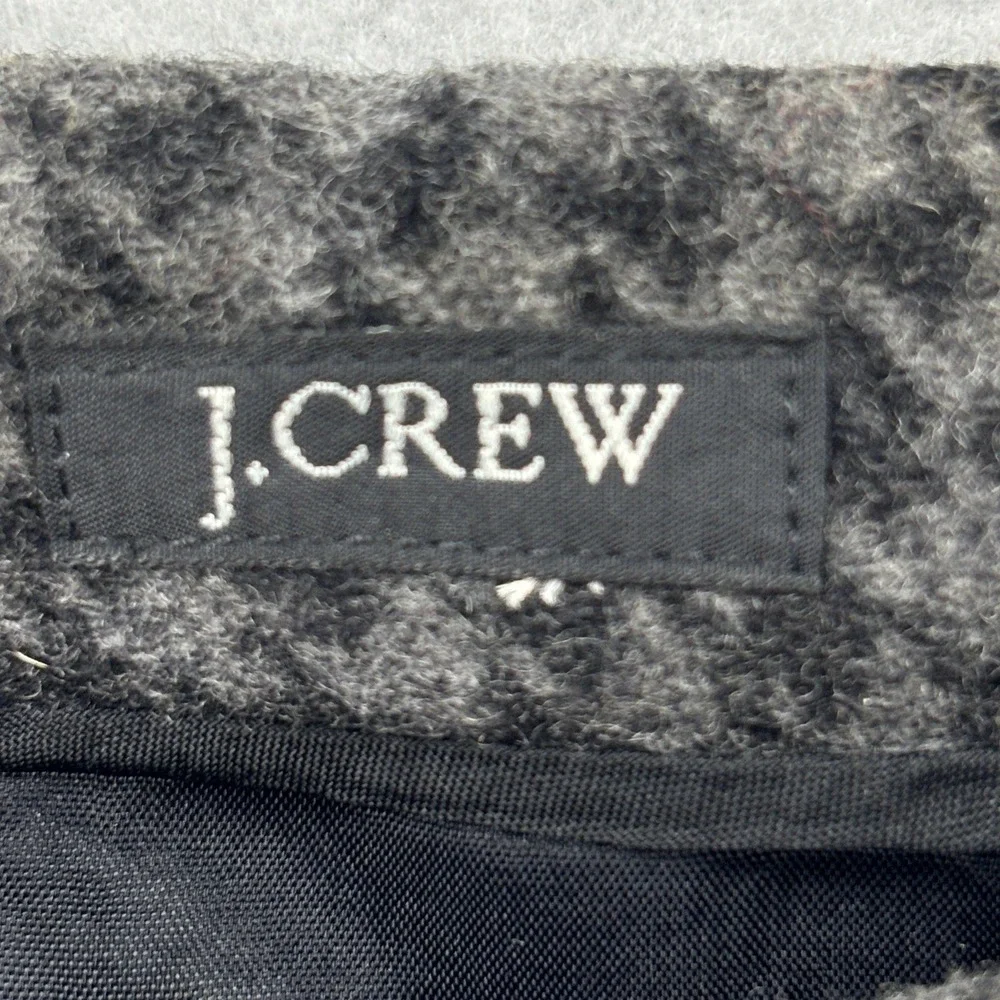 J.Crew Grey Black Houndstooth Wool Blend Mini Skirt Size 2 / 26 See Measurements